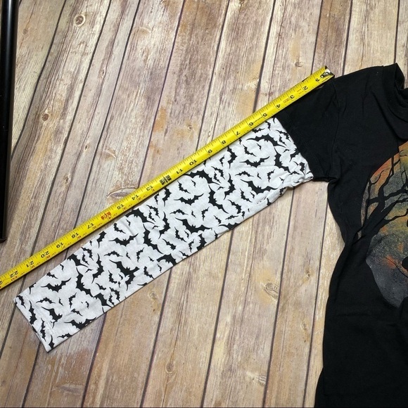 Disney Juniors Small Mickey Mouse Halloween Long Sleeve Shirt Black Silhouette - Picture 6 of 8